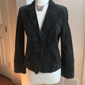 Gray suede, Sigrid Olsen  Two button blazer.